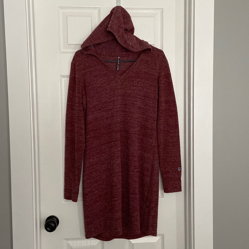 KHul dress dark red with hoodie